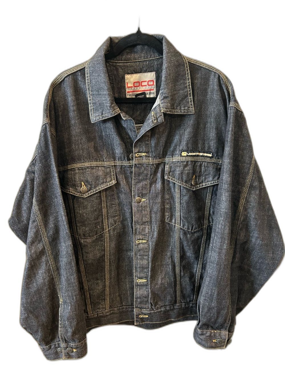 Loco Streetgear Vintage Dark Denim Jacket - Size XL